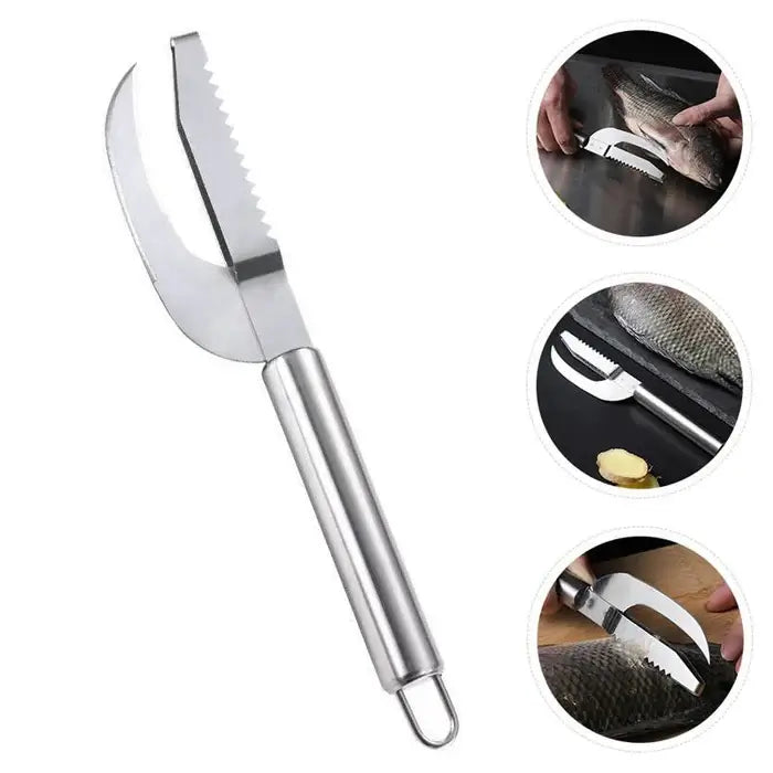 KnifeFish - Faca Inoxidável 3 em 1 para Limpeza de Peixe